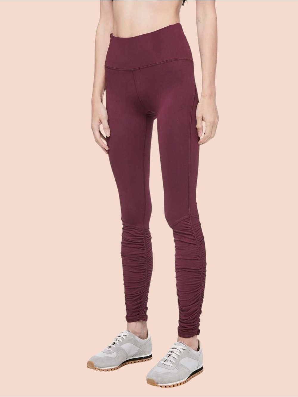 LULULEMON ✘ Ready To Rulu Tight 28 Dark Adobe Ruched Leg High Rise 8 Yoga Maroon